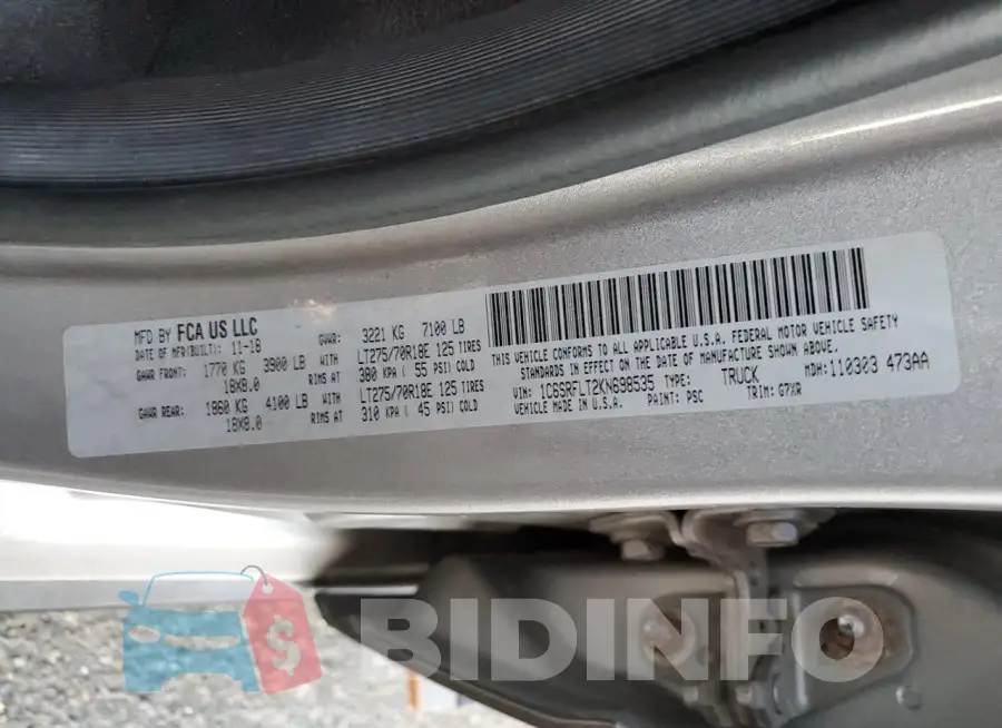1C6SRFLT2KN698535 Photo# 13