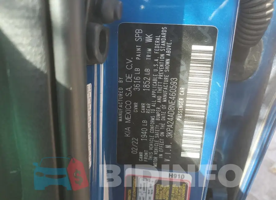 3KPA24AD8NE460593 Photo# 13