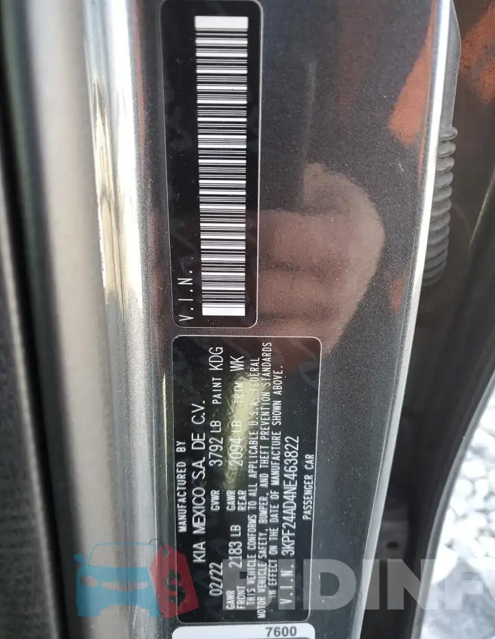 3KPF24AD4NE463822 Photo# 12