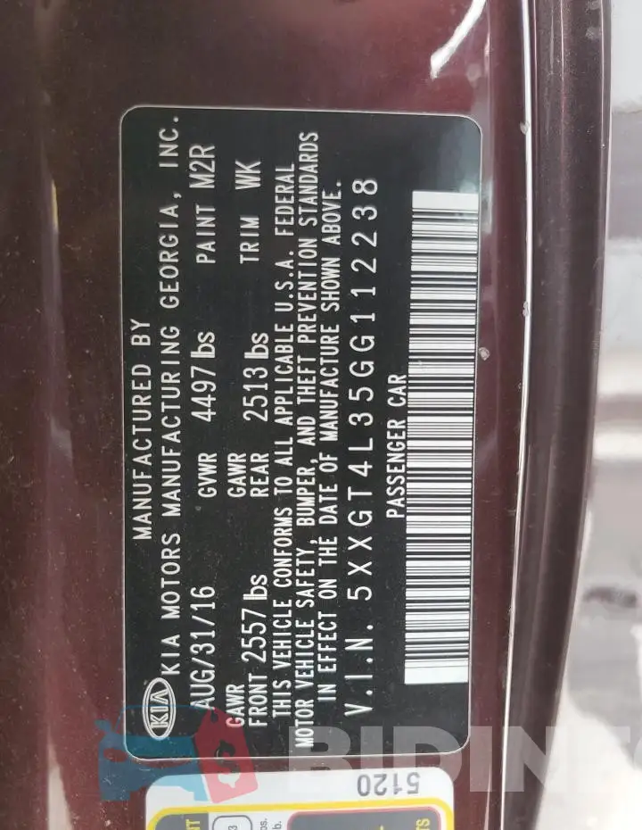 5XXGT4L35GG112238 Photo# 12