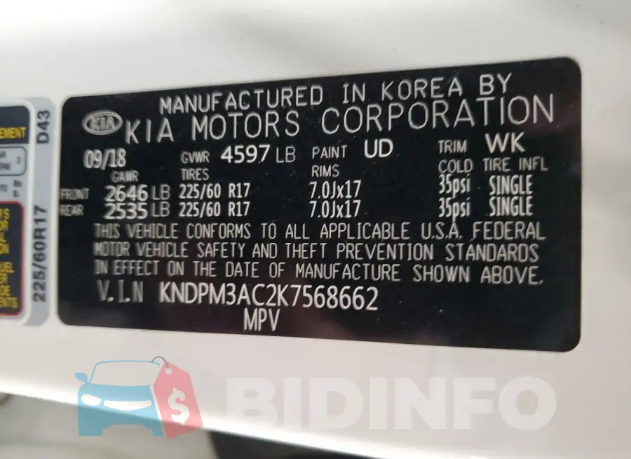 KNDPM3AC2K7568662 Photo# 14