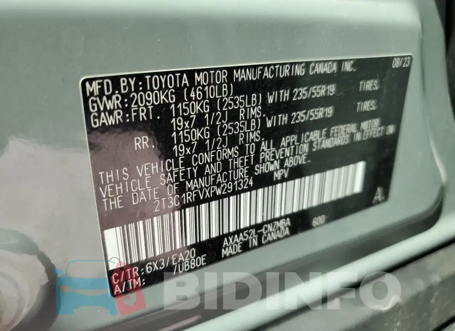 2T3C1RFVXPW291324 Photo# 13