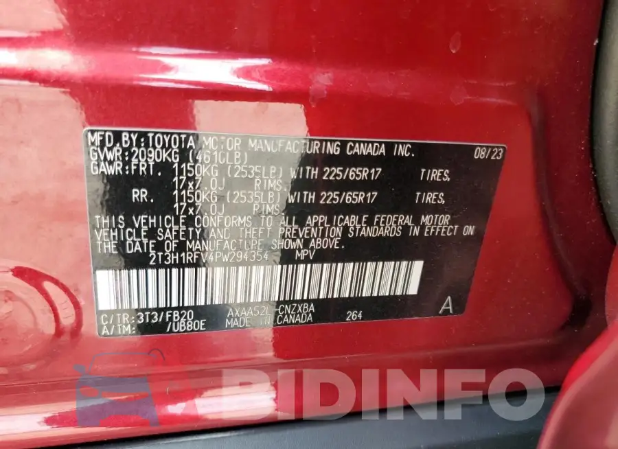 2T3H1RFV4PW294354 Photo# 13