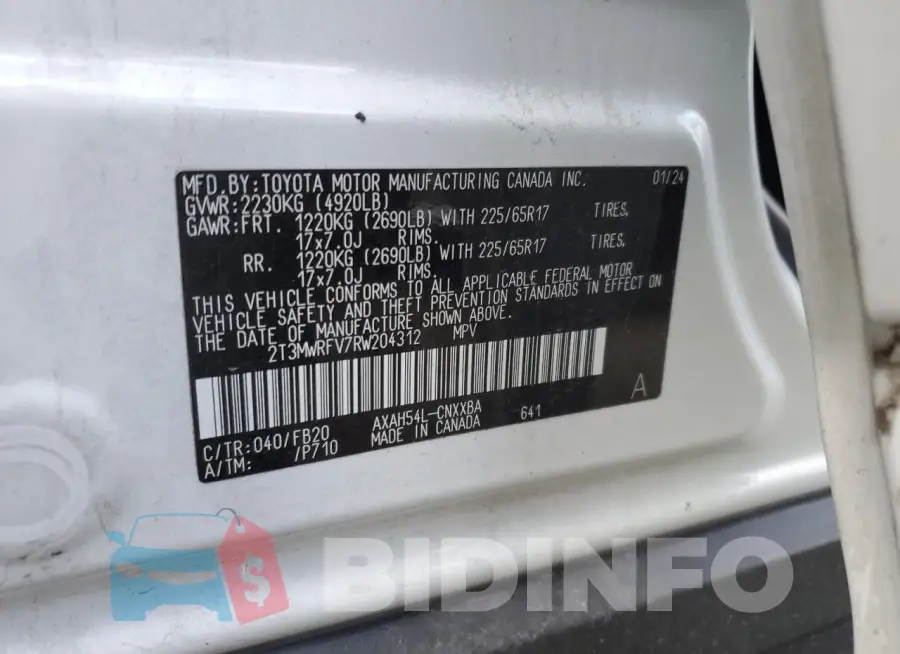 2T3MWRFV7RW204312 Photo# 13