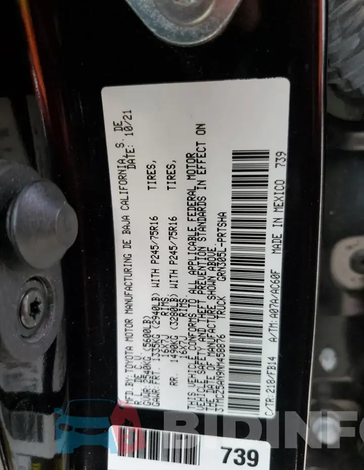 3TMCZ5AN9NM458876 Photo# 12