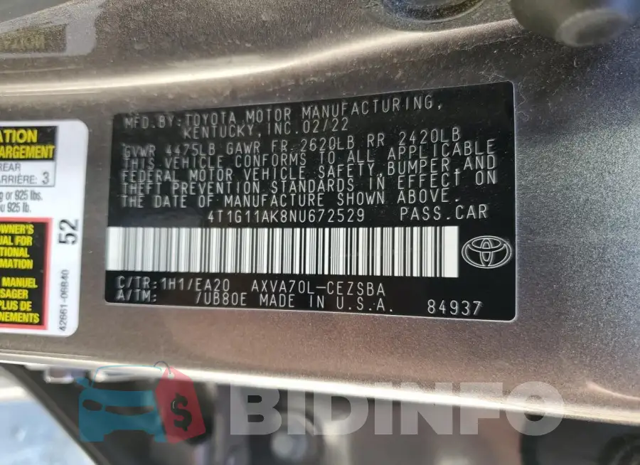4T1G11AK8NU672529 Photo# 13