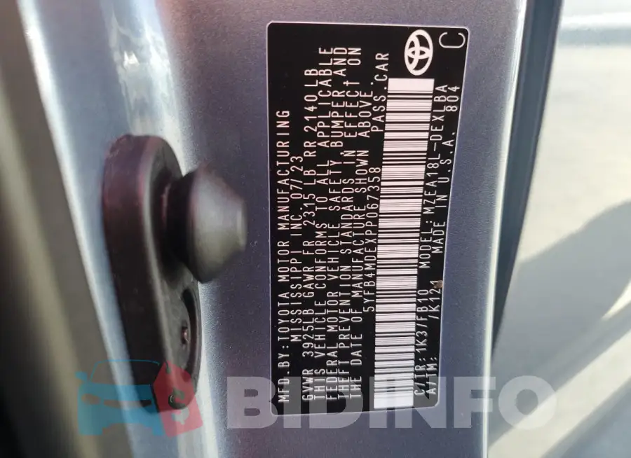 5YFB4MDEXPP067358 Photo# 12