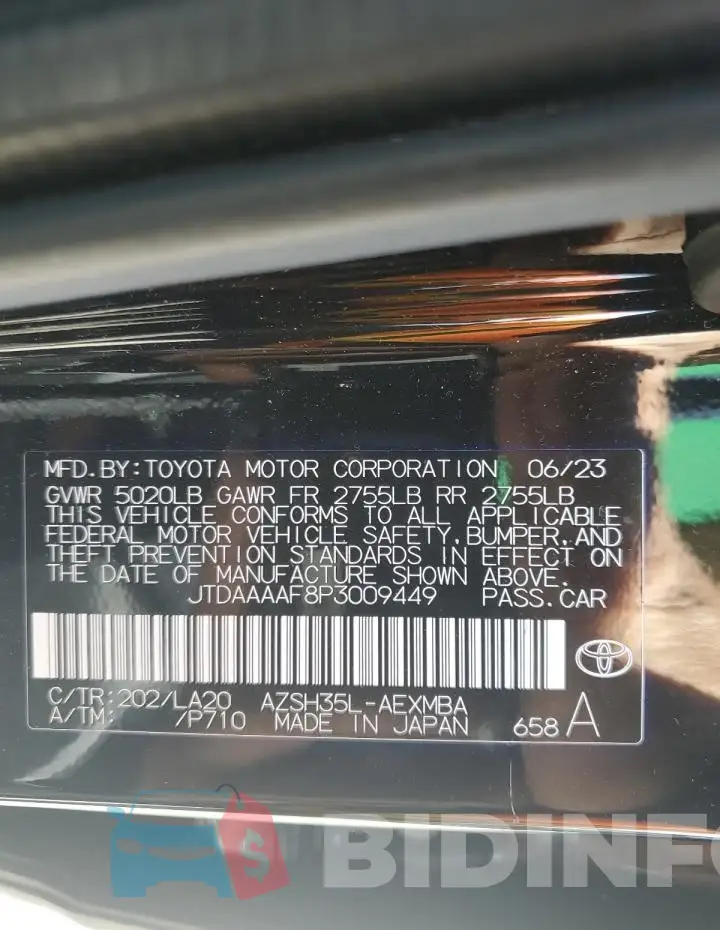 JTDAAAAF8P3009449 Photo# 13