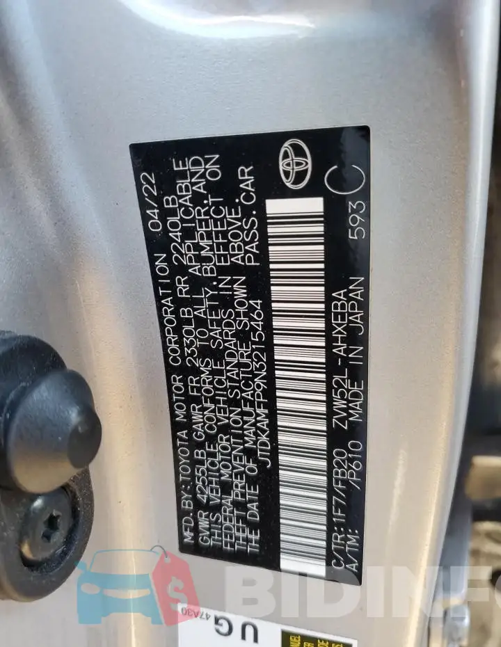 JTDKAMFP9N3215464 Photo# 12