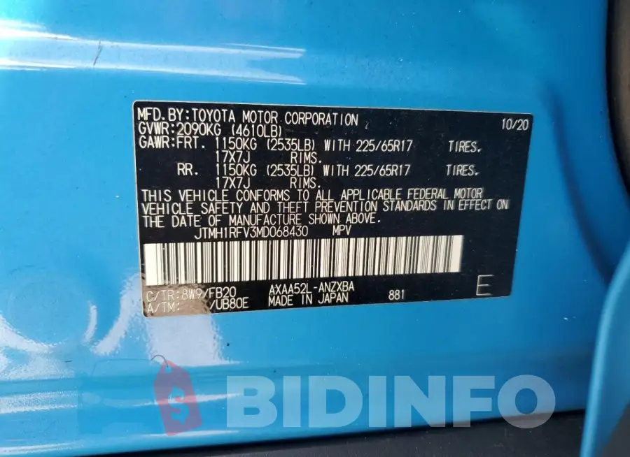 JTMH1RFV3MD068430 Photo# 13