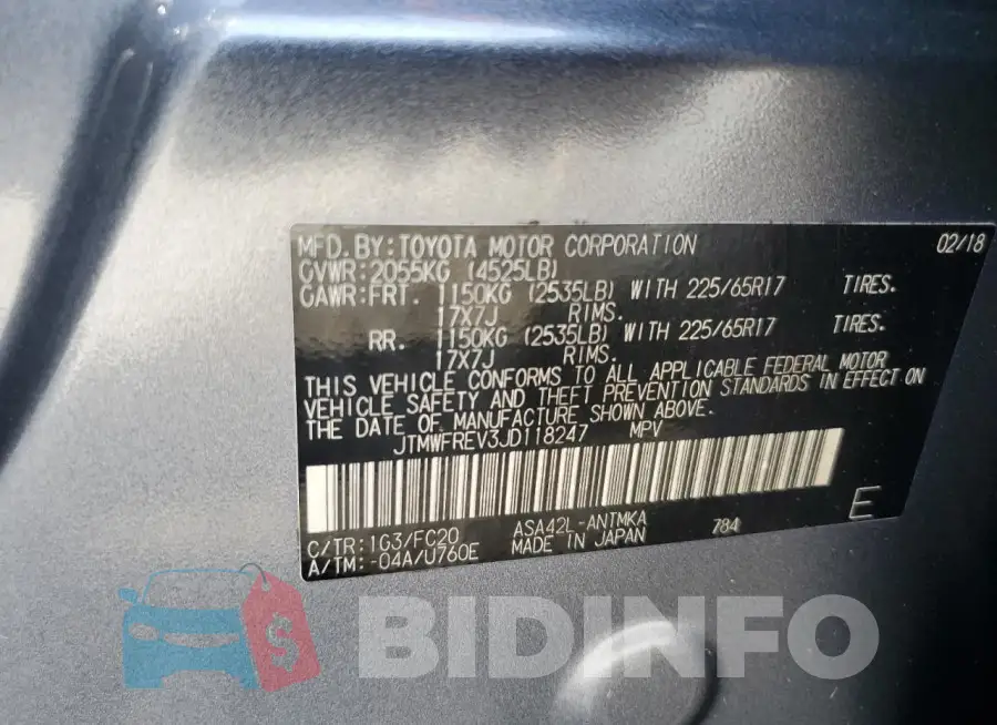 JTMWFREV3JD118247 Photo# 13