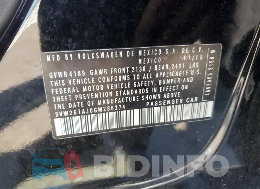 3VW267AJ0GM285374 Photo# 12