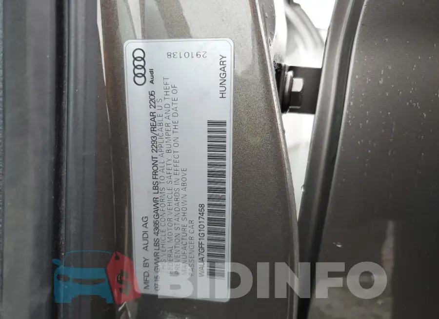 WAUA7GFF1G1017458 Photo# 12