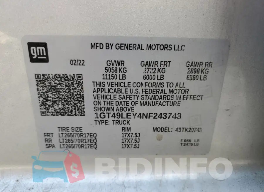 1GT49LEY4NF243743 Photo# 12