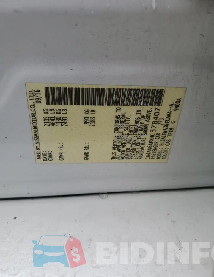 1N4AA6APXHC378407 Photo# 12