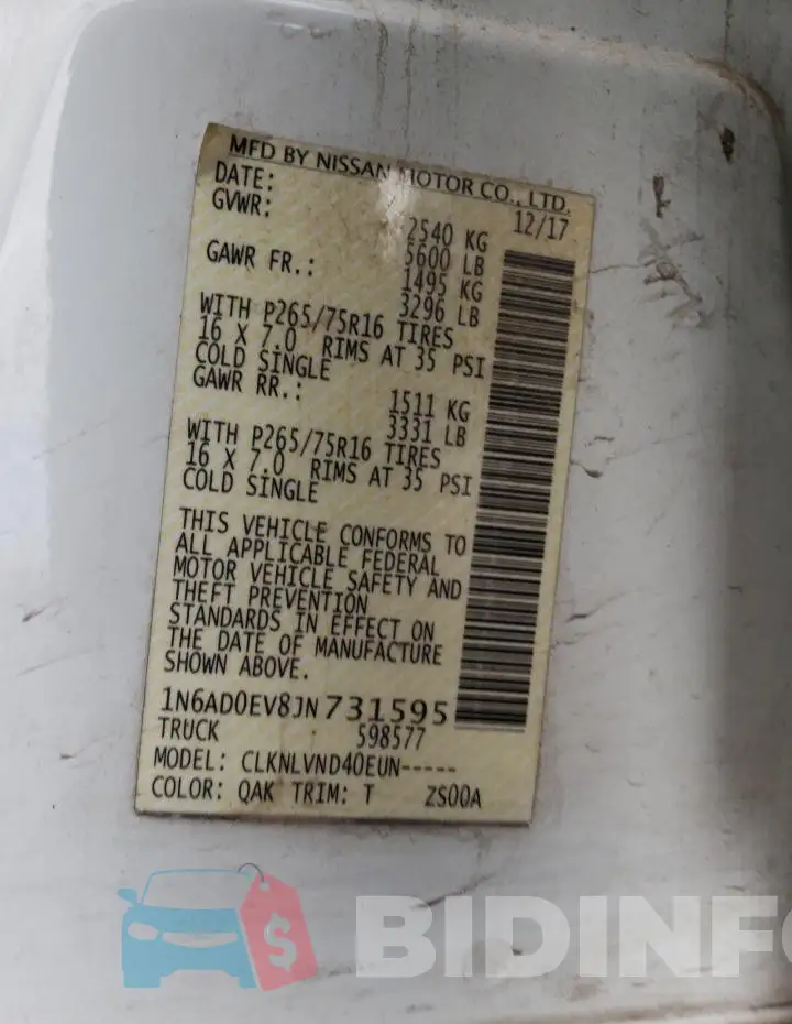 1N6AD0EV8JN731595 Photo# 12