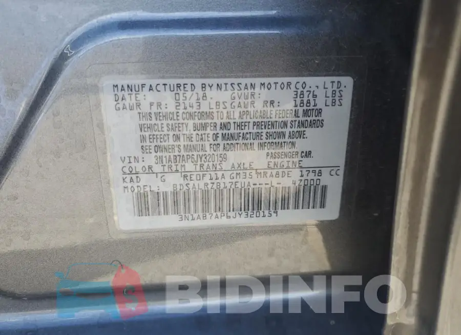 3N1AB7AP6JY320159 Photo# 12