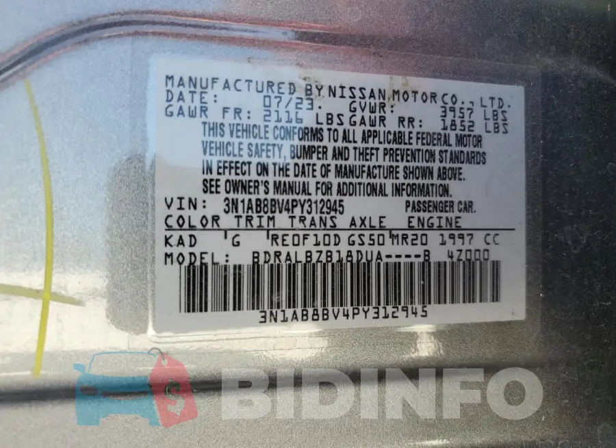 3N1AB8BV4PY312945 Photo# 12