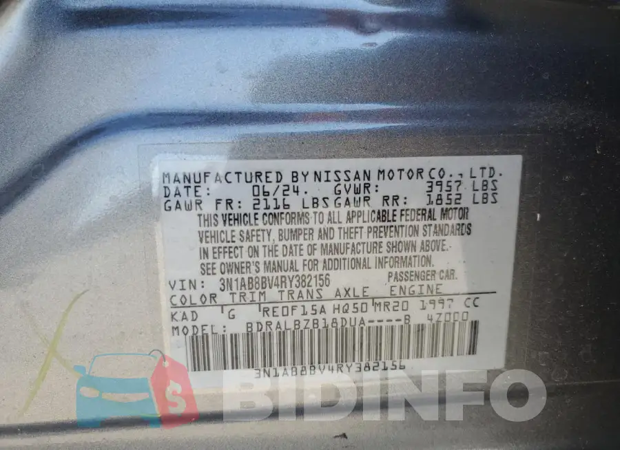 3N1AB8BV4RY382156 Photo# 12