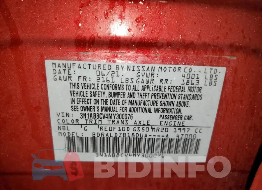 3N1AB8CV4MY300076 Photo# 12