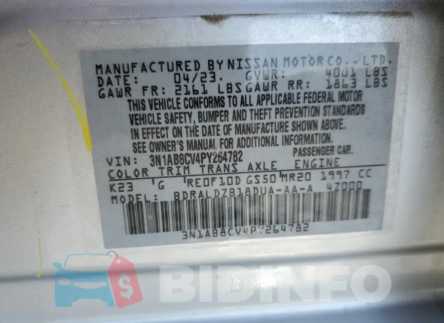3N1AB8CV4PY264782 Photo# 12