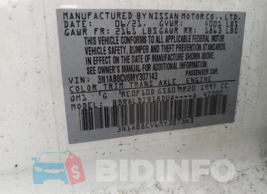 3N1AB8CV6MY307143 Photo# 12