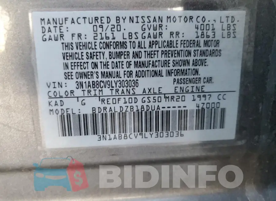 3N1AB8CV9LY303036 Photo# 12