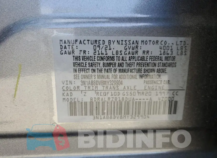 3N1AB8DV8MY329904 Photo# 13