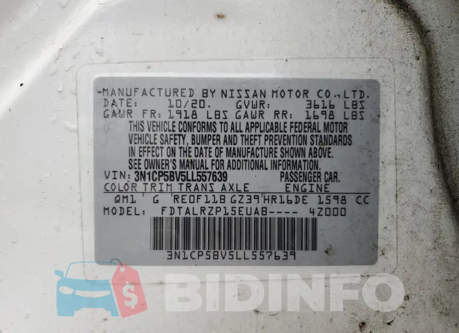 3N1CP5BV5LL557639 Photo# 14