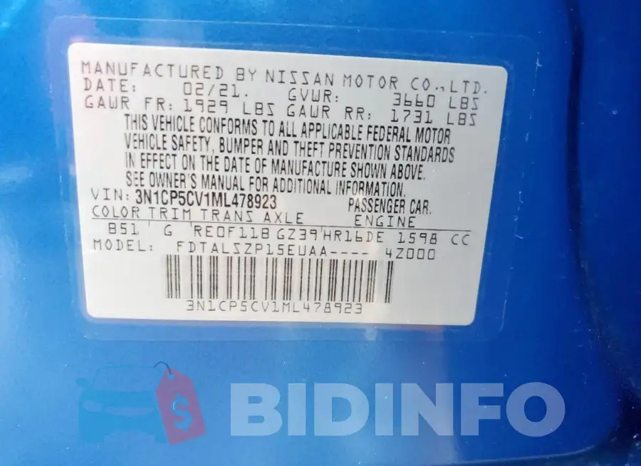 3N1CP5CV1ML478923 Photo# 13