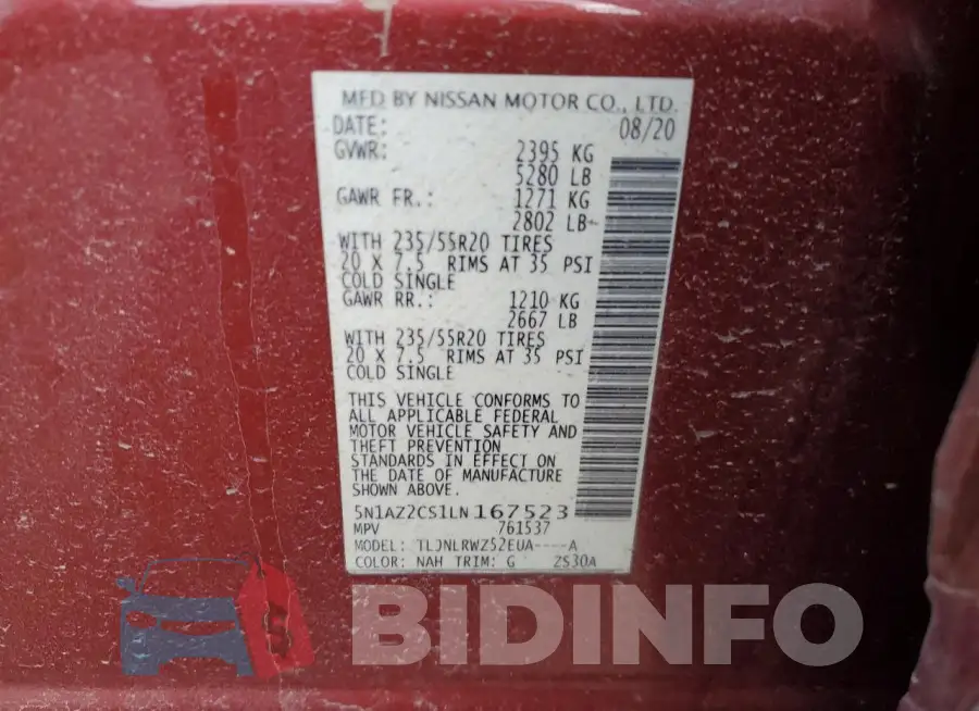 5N1AZ2CS1LN167523 Photo# 13