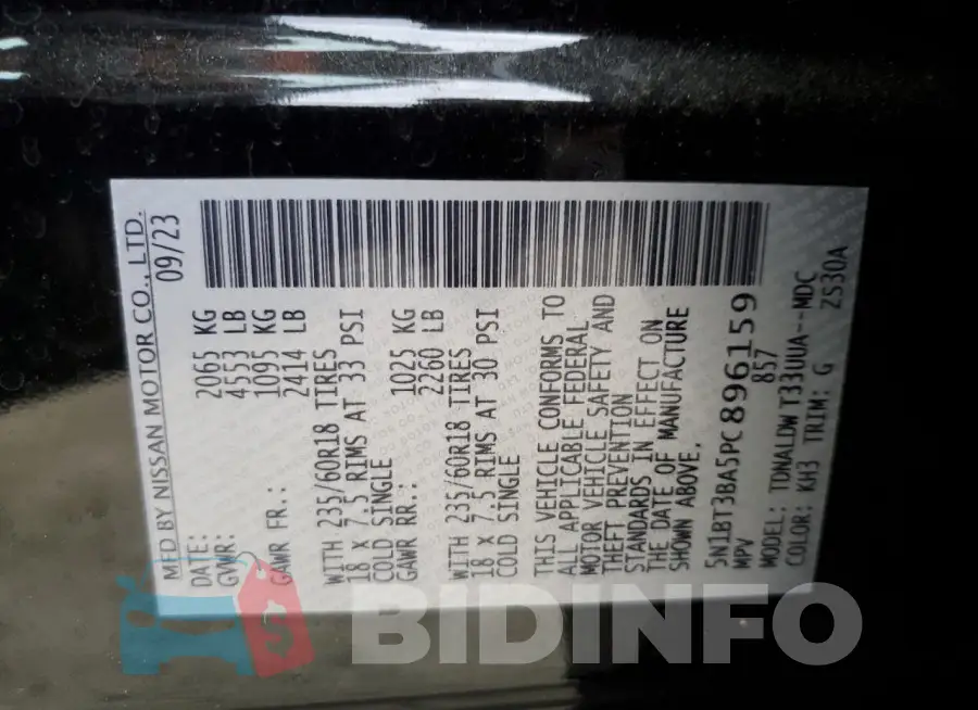 5N1BT3BA5PC896159 Photo# 12