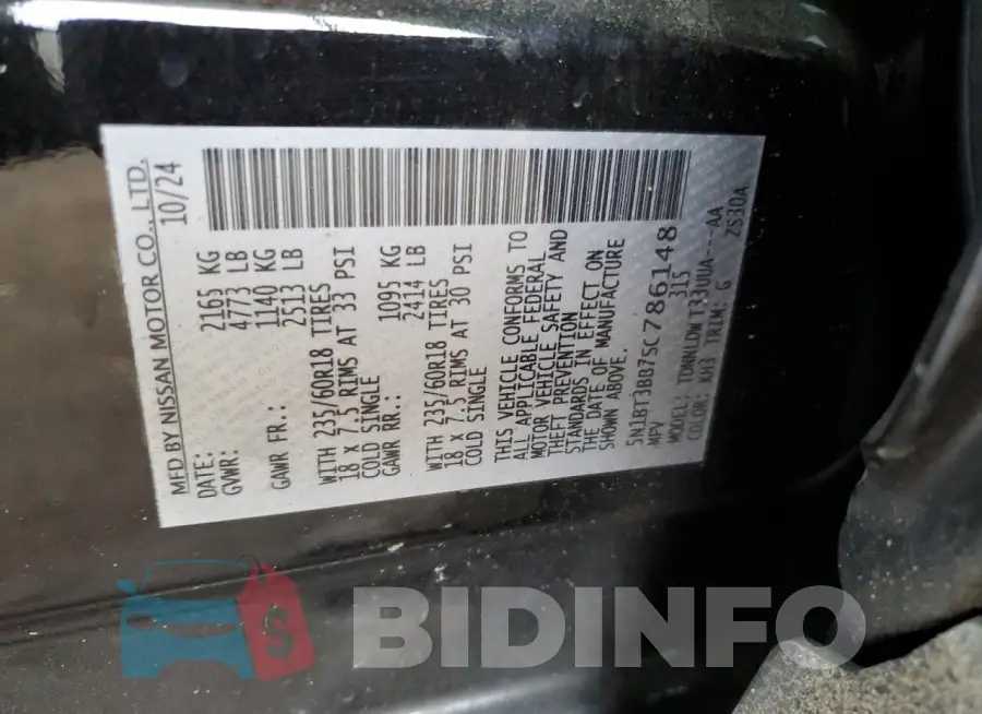 5N1BT3BB7SC786148 Photo# 14