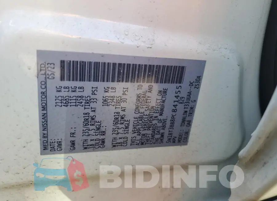 5N1BT3BB8PC841455 Photo# 13