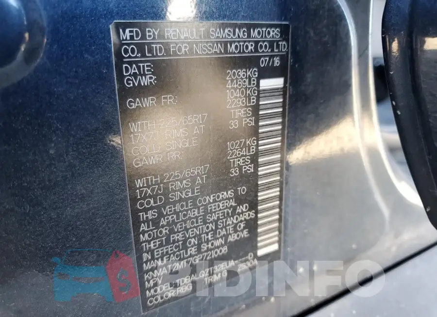 KNMAT2MT7GP721008 Photo# 13