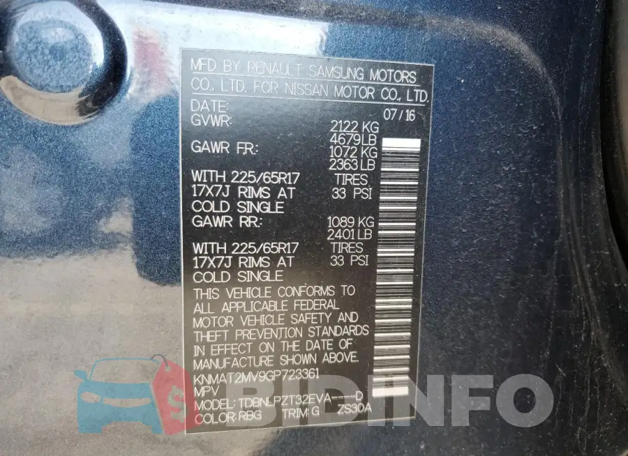 KNMAT2MV9GP723361 Photo# 13