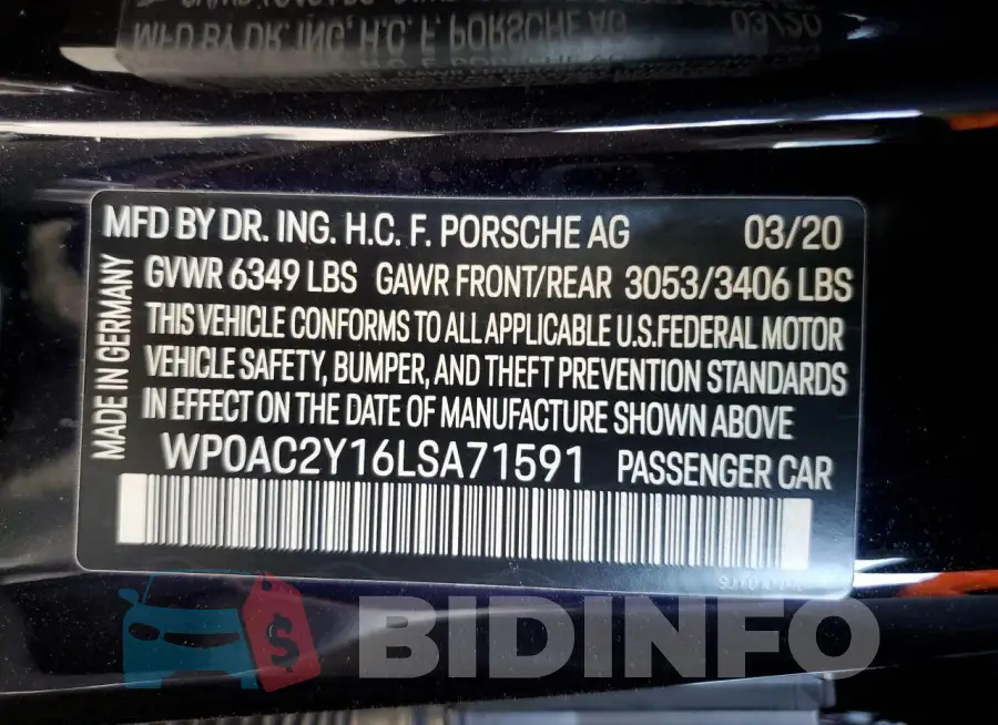 WP0AC2Y16LSA71591 Photo# 12