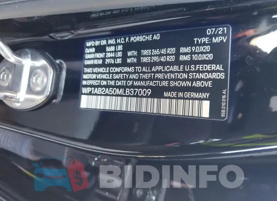 WP1AB2A50MLB37009 Photo# 13