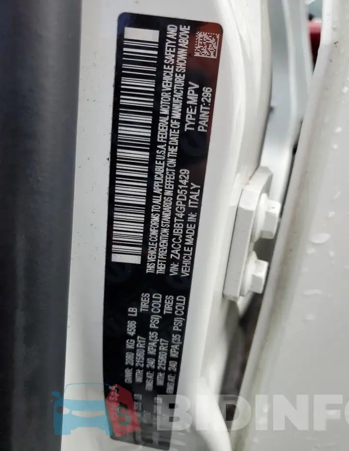 ZACCJBBT4GPD51429 Photo# 14