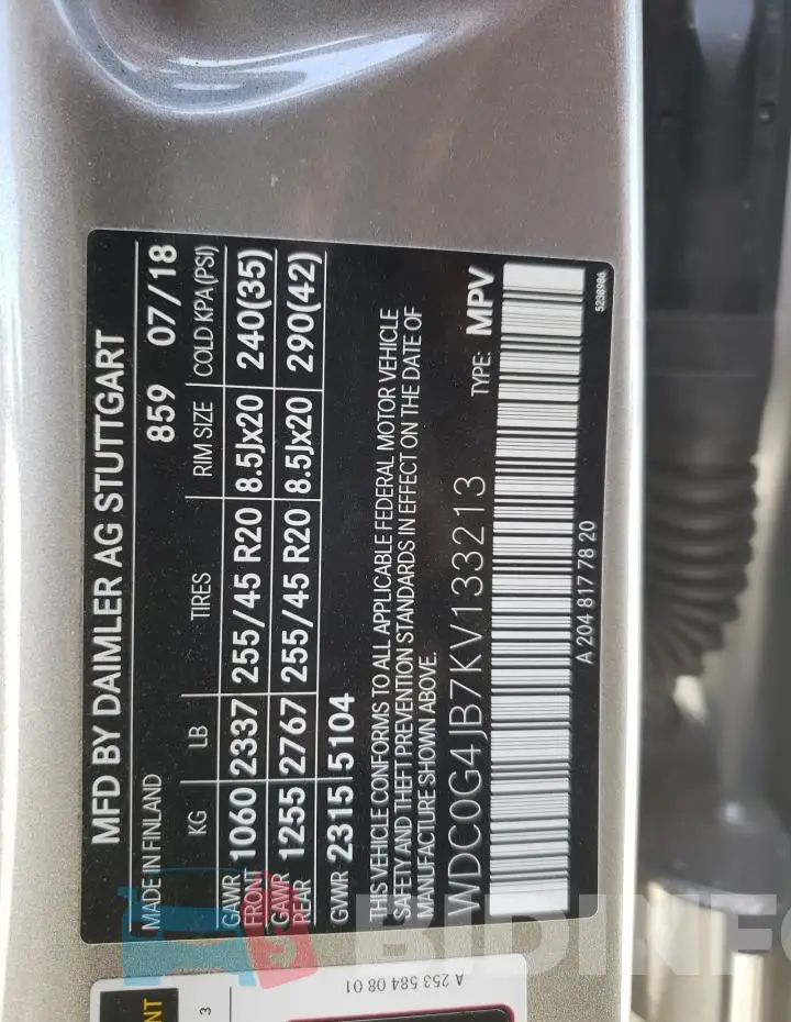 WDC0G4JB7KV133213 Photo# 13