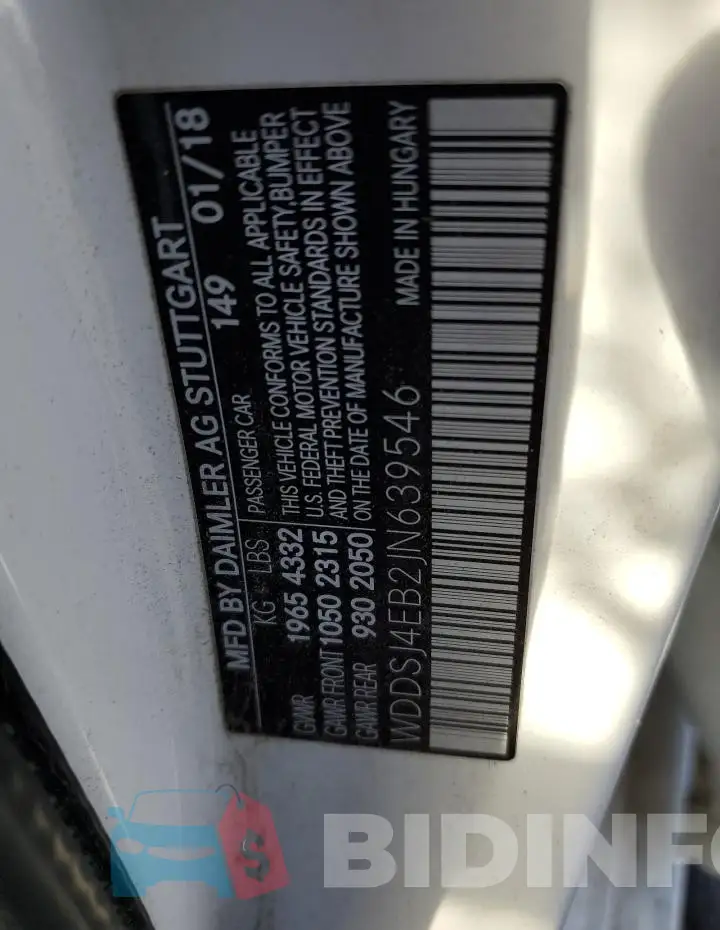 WDDSJ4EB2JN639546 Photo# 12