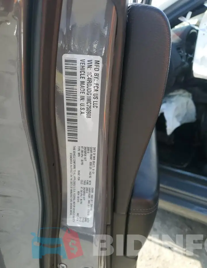 1C4RDJDG1MC750908 Photo# 13