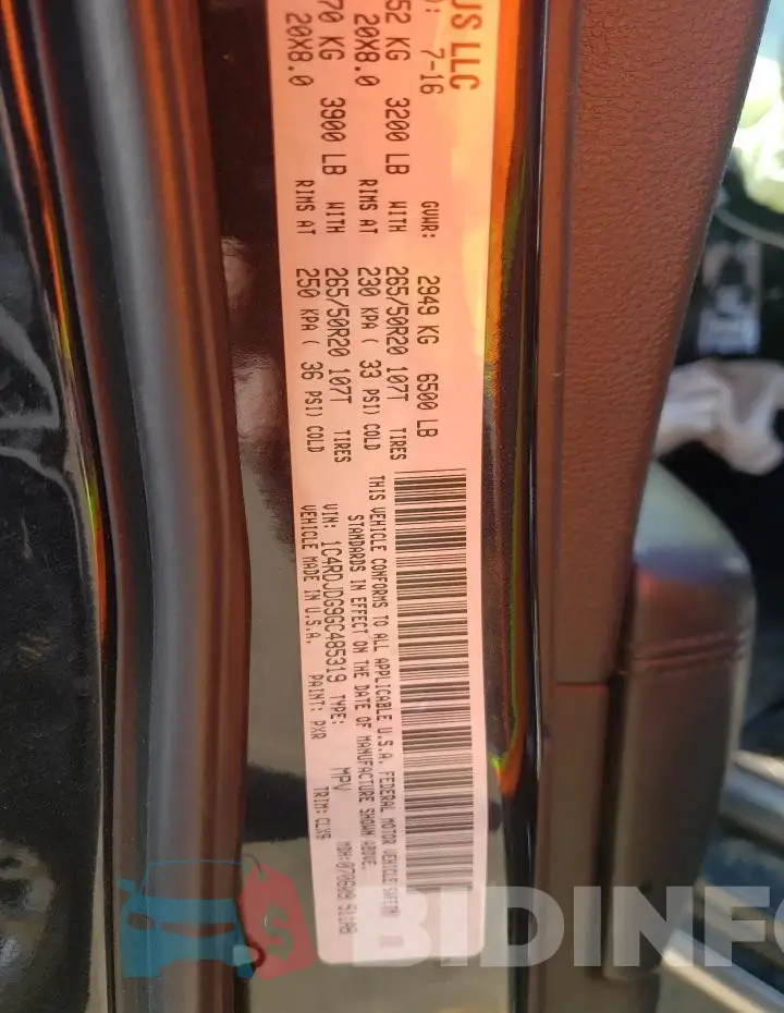 1C4RDJDG9GC485319 Photo# 13