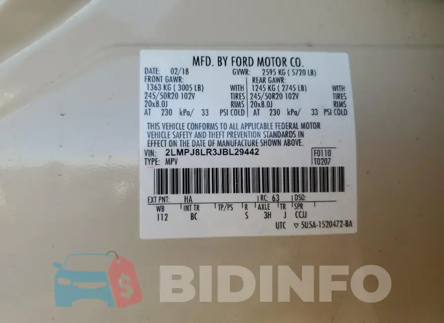 2LMPJ8LR3JBL29442 Photo# 14