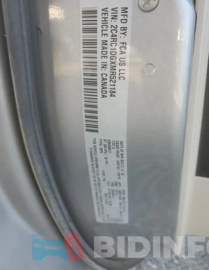 2C4RC1DGXMR521184 Photo# 13