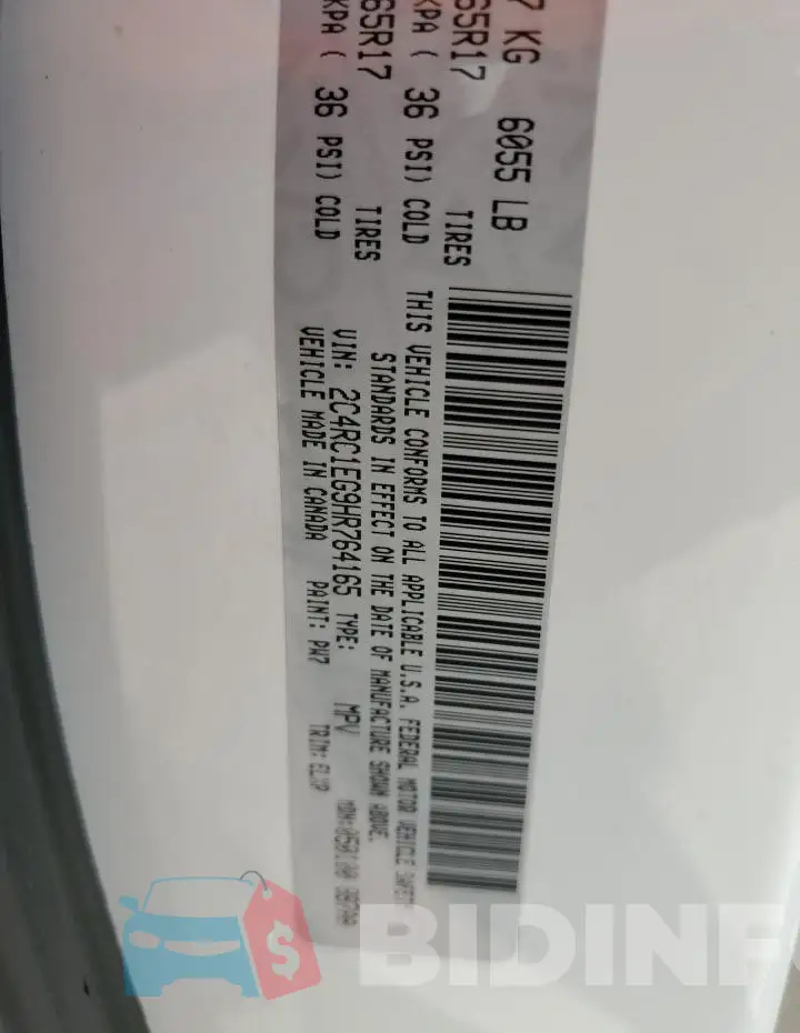 2C4RC1EG9HR764165 Photo# 13