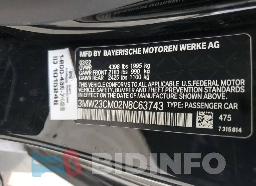 3MW23CM02N8C63743 Photo# 12