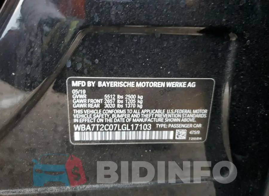 WBA7T2C07LGL17103 Photo# 12