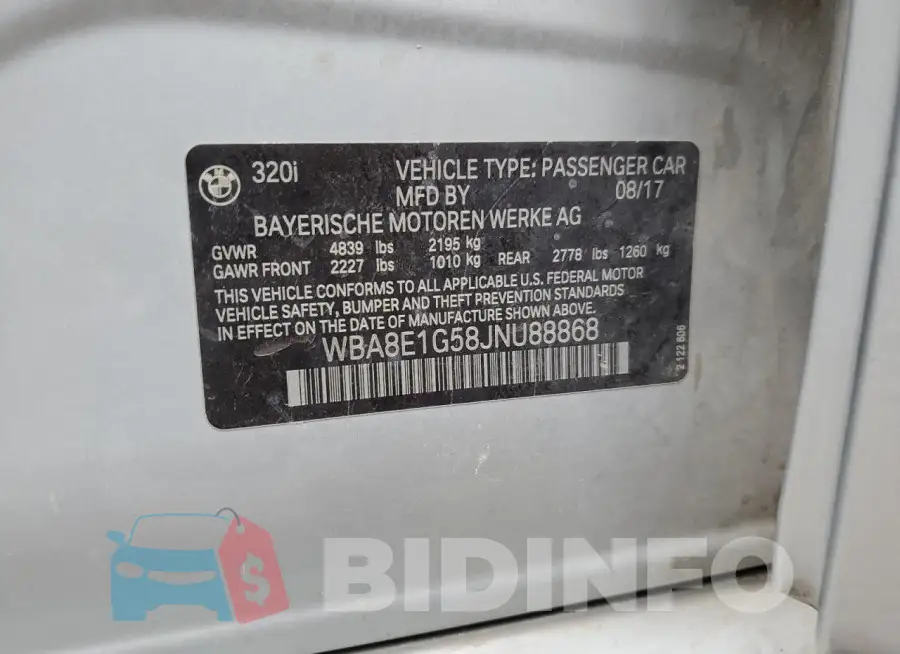WBA8E1G58JNU88868 Photo# 13