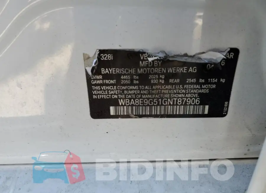 WBA8E9G51GNT87906 Photo# 12
